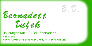 bernadett dufek business card